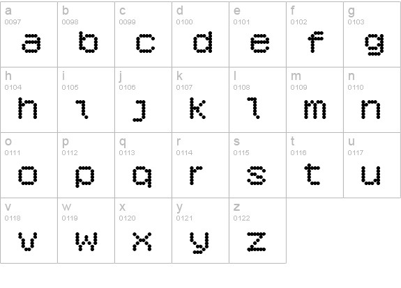 6x7oct Black lowercase a-z preview