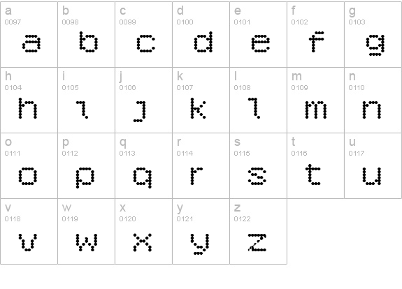 6x7oct ExtraBold lowercase a-z preview