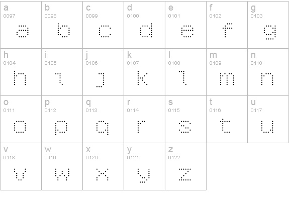 6x7oct Light lowercase a-z preview