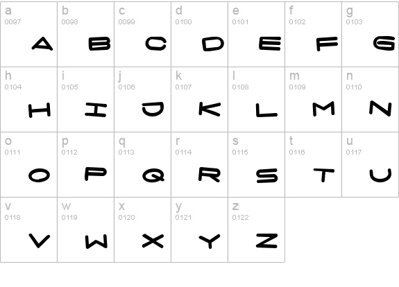 7 days fat rotated lowercase a-z preview