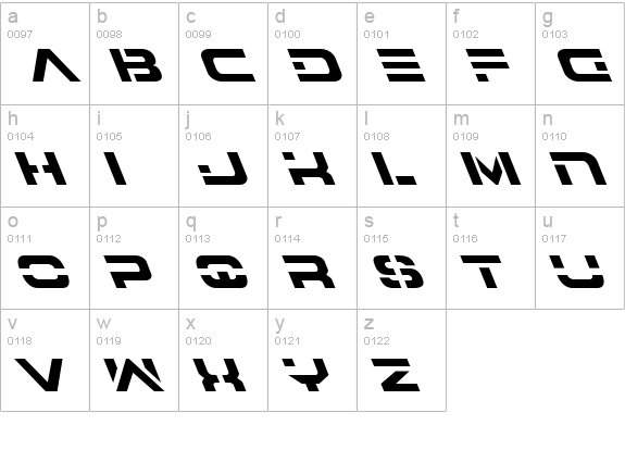 7th Service Leftalic lowercase a-z preview