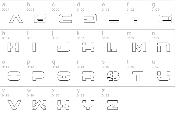 7th Service Outline lowercase a-z preview
