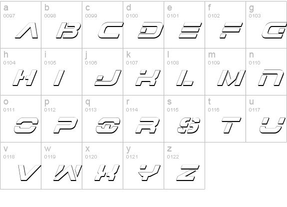7th Service Outline Italic lowercase a-z preview