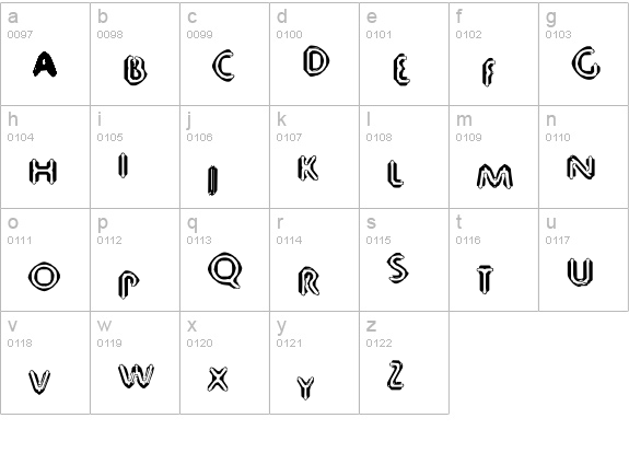 80 Decibels lowercase a-z preview