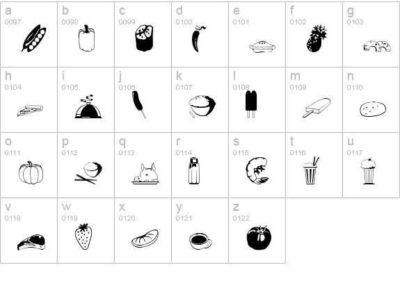 87 lowercase a-z preview