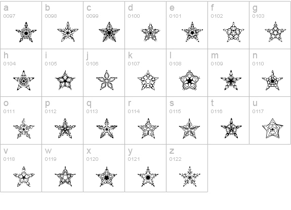 90 Stars BRK lowercase a-z preview