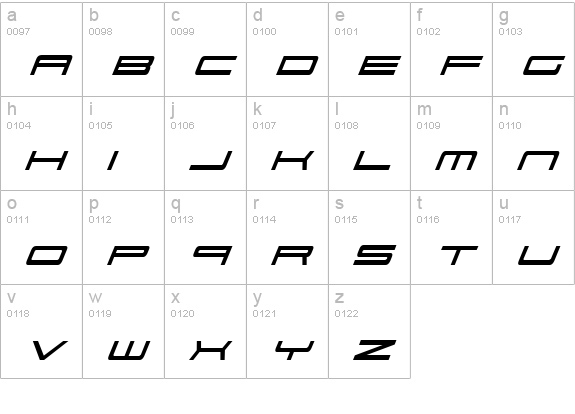 911 Porscha Italic lowercase a-z preview