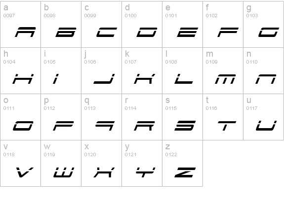 911 Porscha Laser Italic lowercase a-z preview