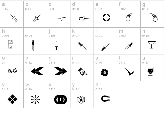 A&L Dingbats 1 Normal lowercase a-z preview
