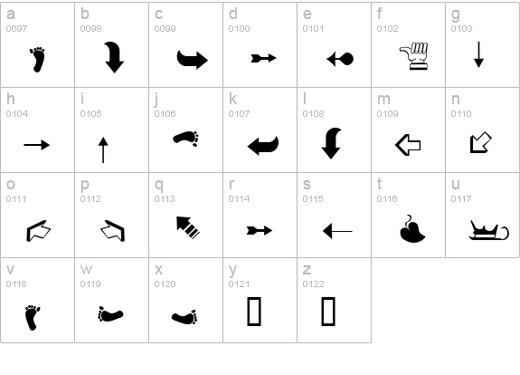 A&L Dingbats 2 Normal lowercase a-z preview