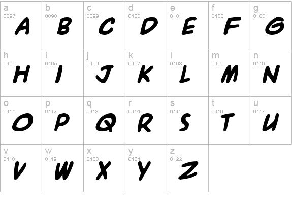 A.C.M.E. Explosive Bold lowercase a-z preview