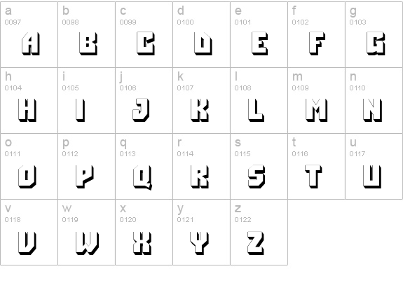 a_SimplerE3D lowercase a-z preview