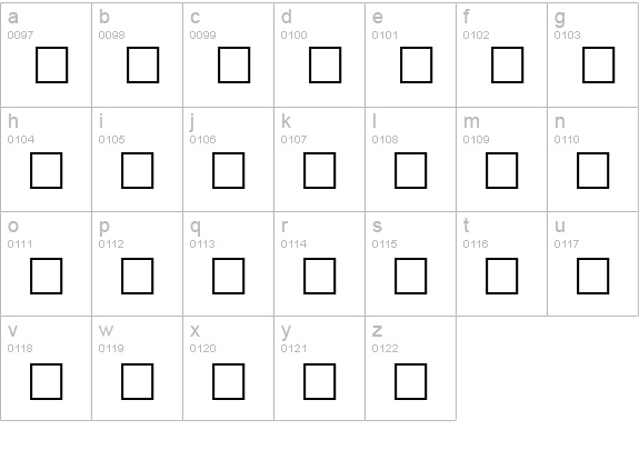 Aarcover Regular lowercase a-z preview