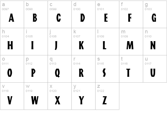 Aardvark-Regular lowercase a-z preview