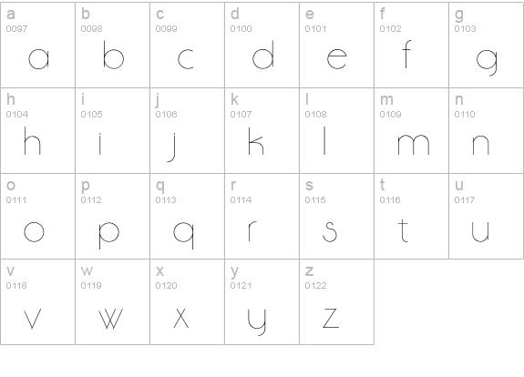AaseLight lowercase a-z preview