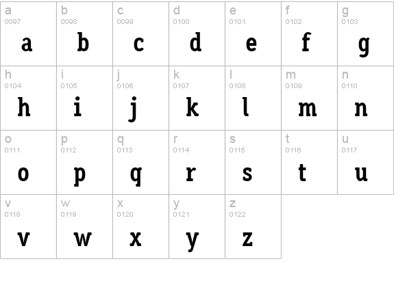 Aaux OfficeBold lowercase a-z preview