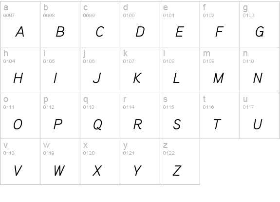 Aaux ProLight Italic SC lowercase a-z preview