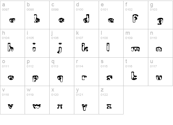Abandoned Bitplane lowercase a-z preview
