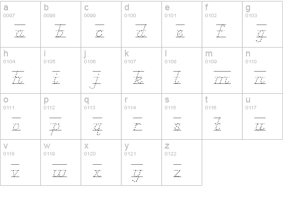 AbcDNManusDottedLined lowercase a-z preview