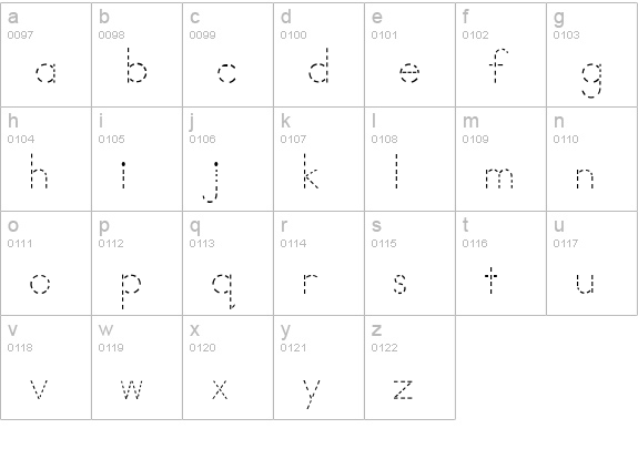 AbcPrintDotted lowercase a-z preview