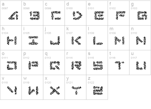 Abduction IV lowercase a-z preview