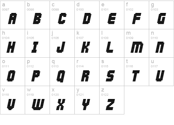 Abduction2000 lowercase a-z preview