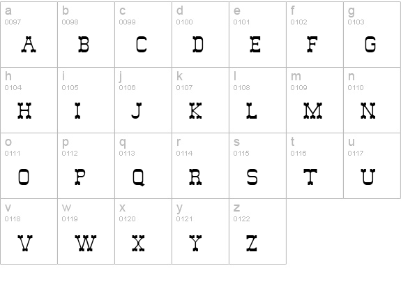 Abilene-Regular lowercase a-z preview