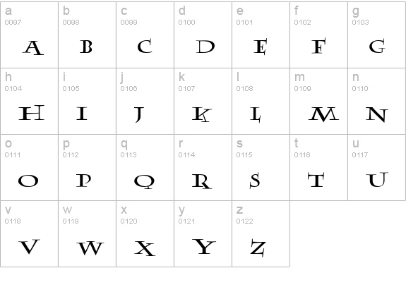 AblefontA lowercase a-z preview