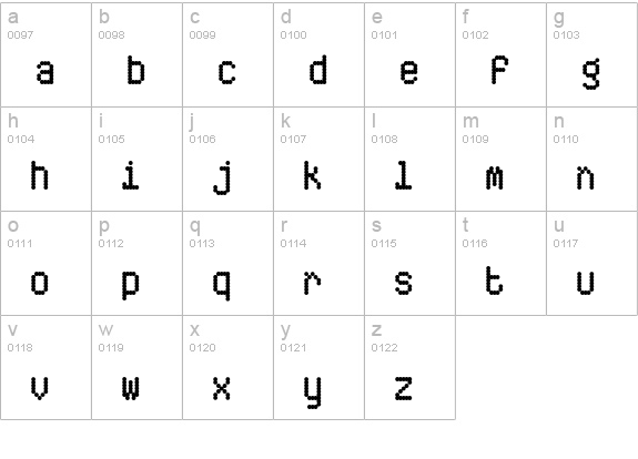 ABS8 lowercase a-z preview