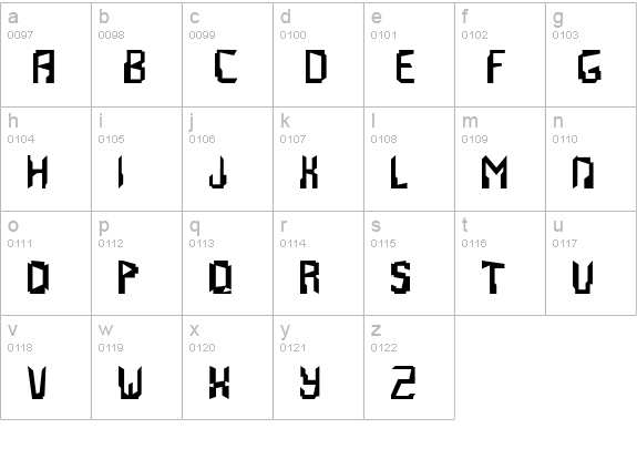 Abstrakt lowercase a-z preview