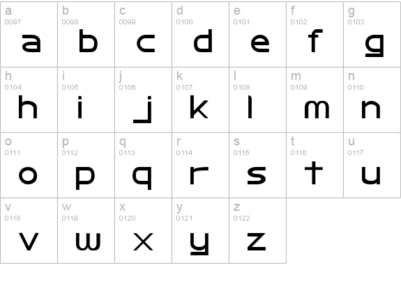 Abtecia Basic Sans Serif Font lowercase a-z preview