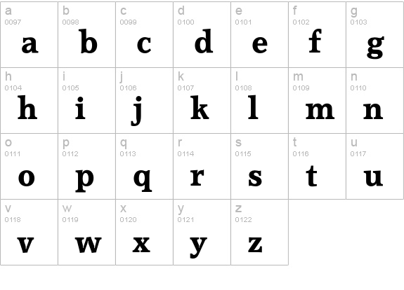 Accolade-Bold lowercase a-z preview
