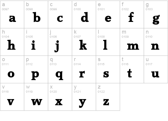 Accord Heavy SF Bold lowercase a-z preview