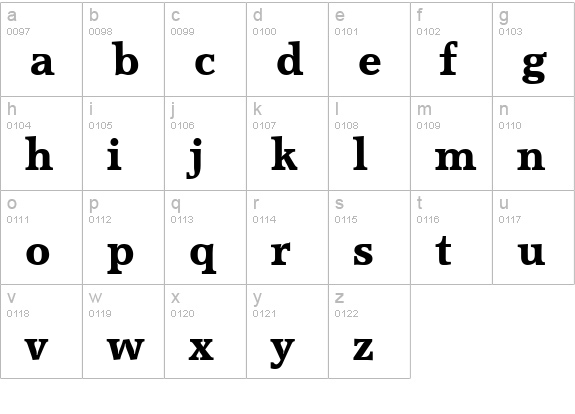 Accord SF Bold lowercase a-z preview
