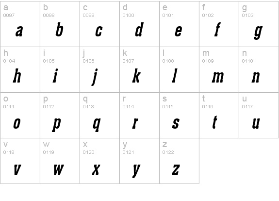 Ache Thin BoldItalic lowercase a-z preview