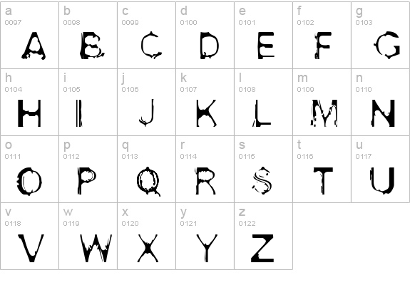 Acid House lowercase a-z preview