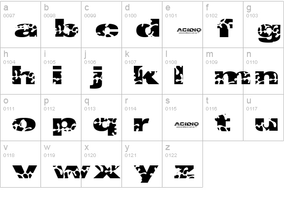 Acidio amore lowercase a-z preview