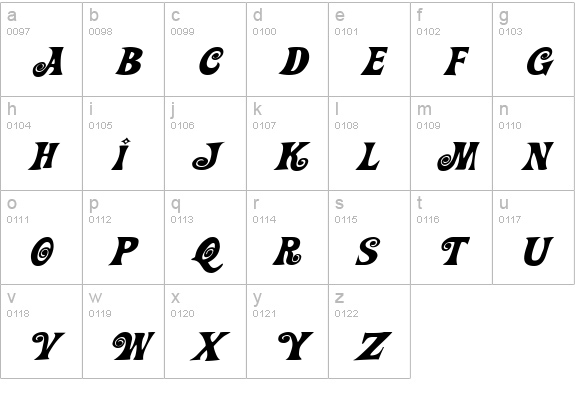 Action Is JL Expanded Italic lowercase a-z preview