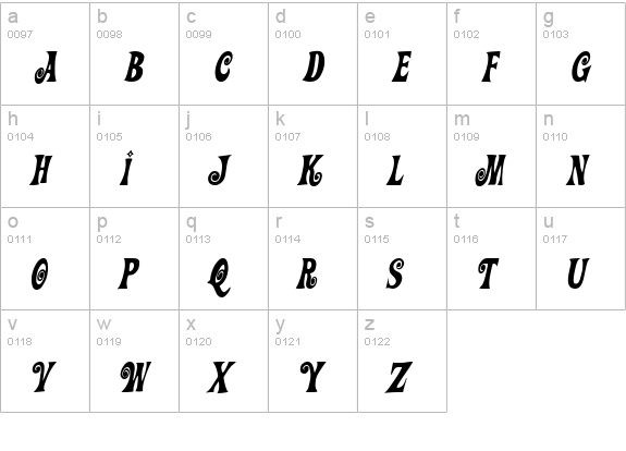 Action Is JL Italic lowercase a-z preview