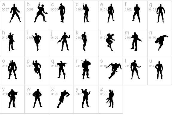 Action Men lowercase a-z preview