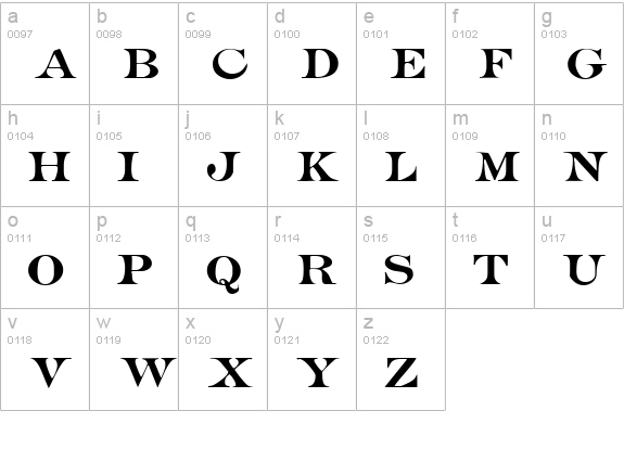 Adamantine lowercase a-z preview