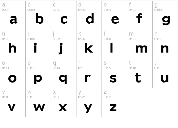 Adams Bold lowercase a-z preview