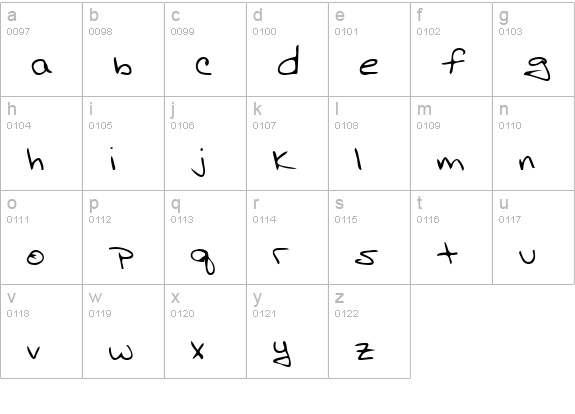 AdamsHand Regular lowercase a-z preview