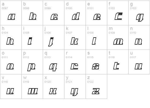 AddLoops Outline lowercase a-z preview