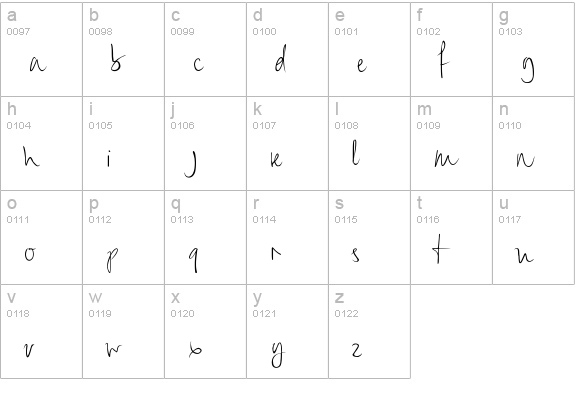 Adele's Handwriting lowercase a-z preview