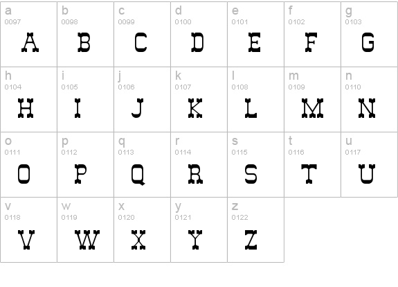 Adelita lowercase a-z preview