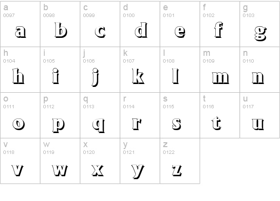 AdelonShadow-Heavy-Regular lowercase a-z preview