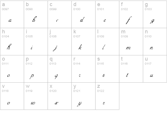 AdineKernberg Regular lowercase a-z preview