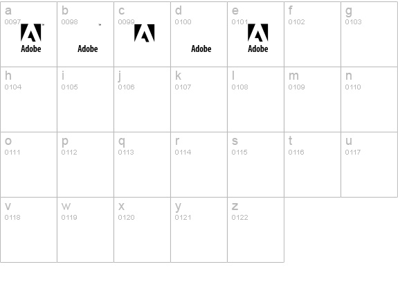 Adobe Corporate ID Adobe lowercase a-z preview