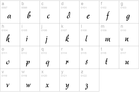 Adore lowercase a-z preview